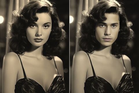 Face Swap example - AI image editor demonstration